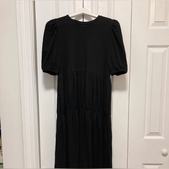 Zara Puff Sleeves Dress Black - Picture 5 of 6
